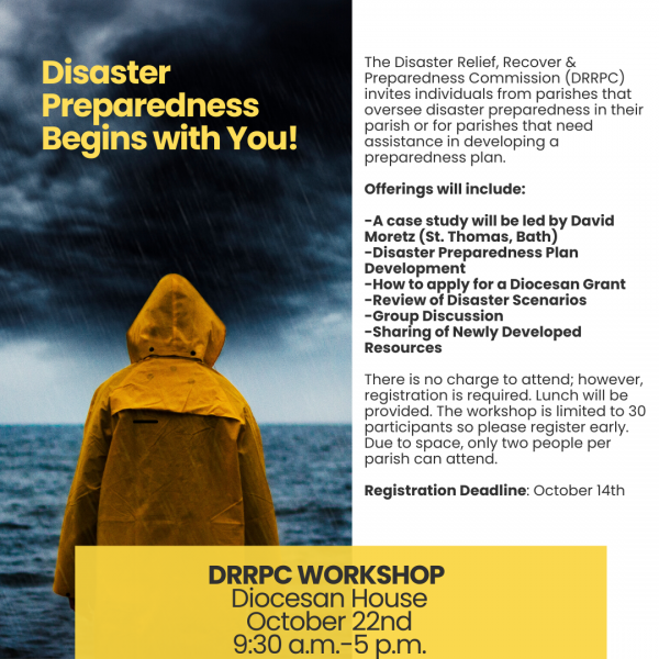 DRRPC Workshop: Disaster Preparedness Begins With You at Diocesan House